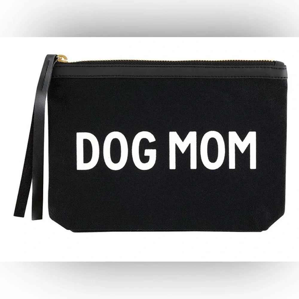 Black 'Dog Mom' Pouch